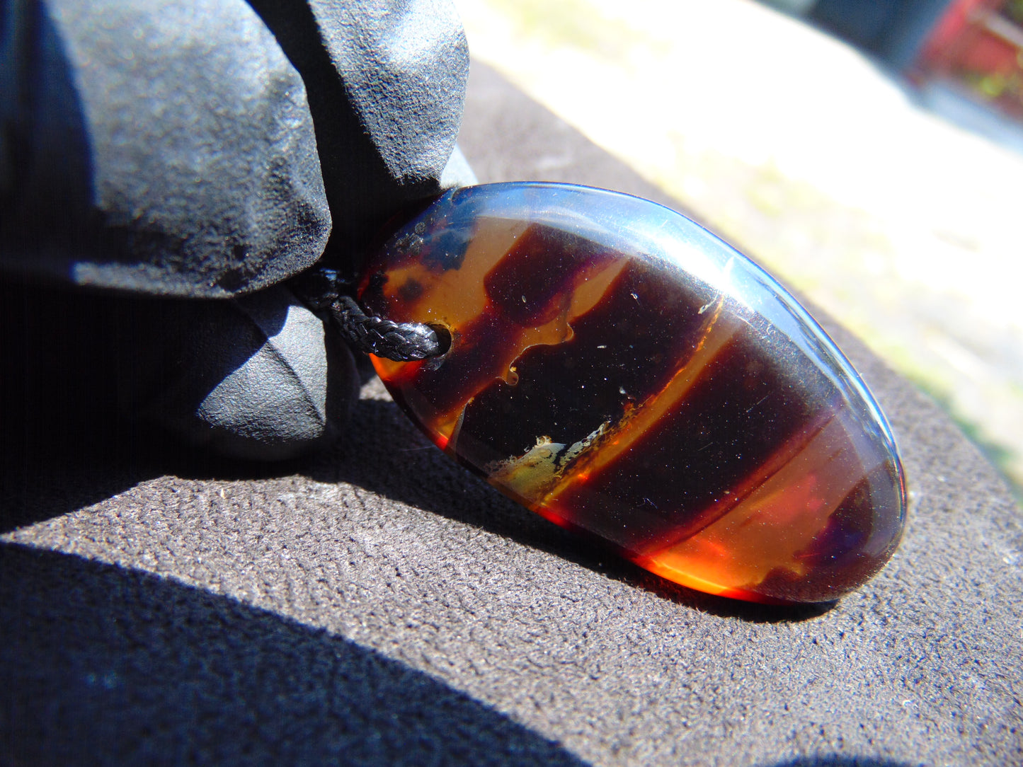 7 gr Pendant Indonesian Blue Amber for Healing A58