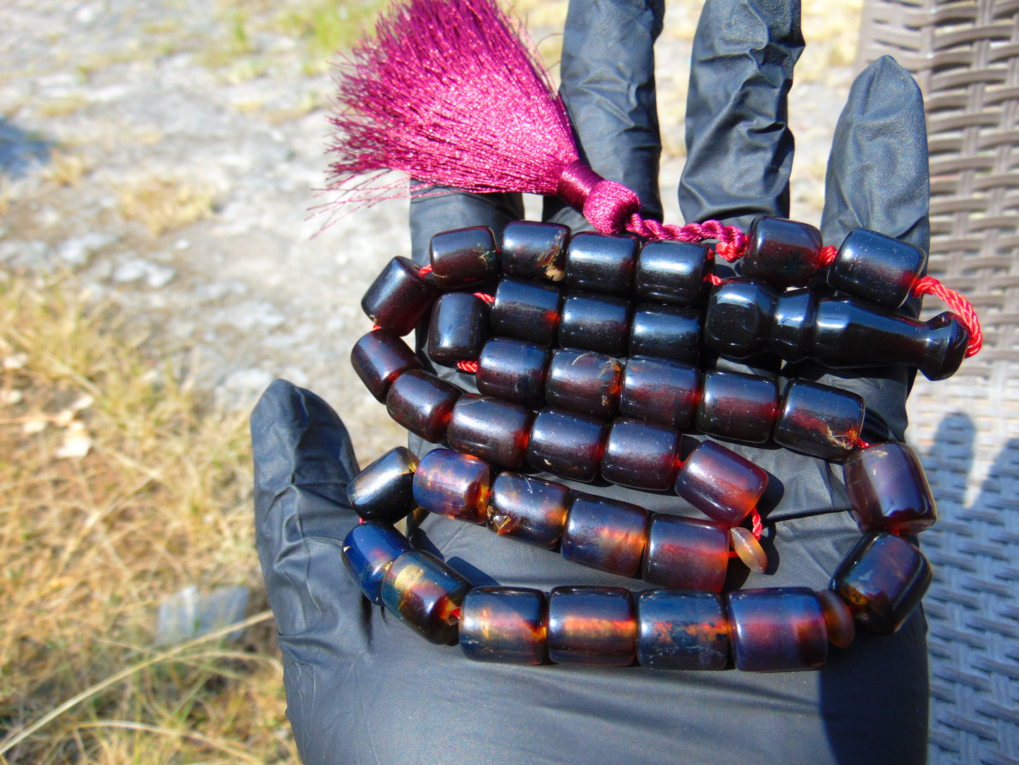 44 gr Komboloi Tasbih Rosary 33+2 Beads 12x15 mm Indonesian Cherry Red Amber for Healing TT20