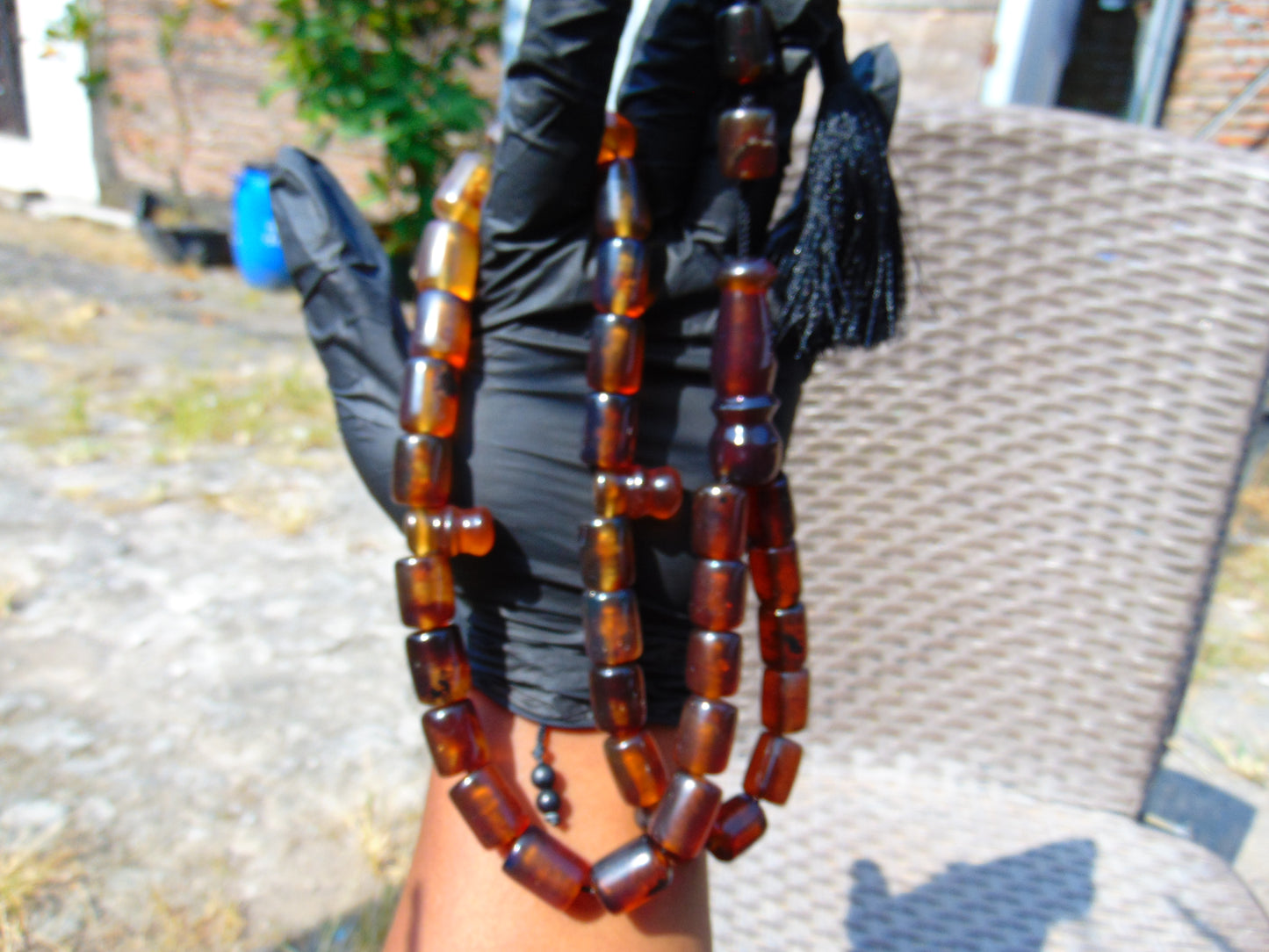 74 gr Komboloi Rosary 33+2 Beads 13x18 mm Indonesian Yellow Red Amber for Healing TT40