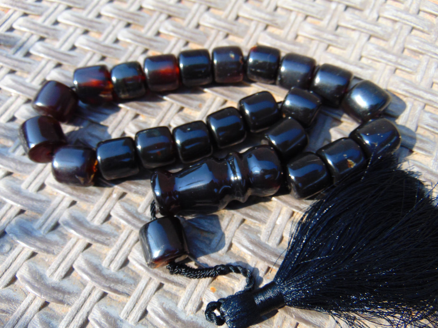 75 gr Komboloi Rosary 22+1 Beads 15x16 mm Indonesian Cherry Red Amber for Healing CO5