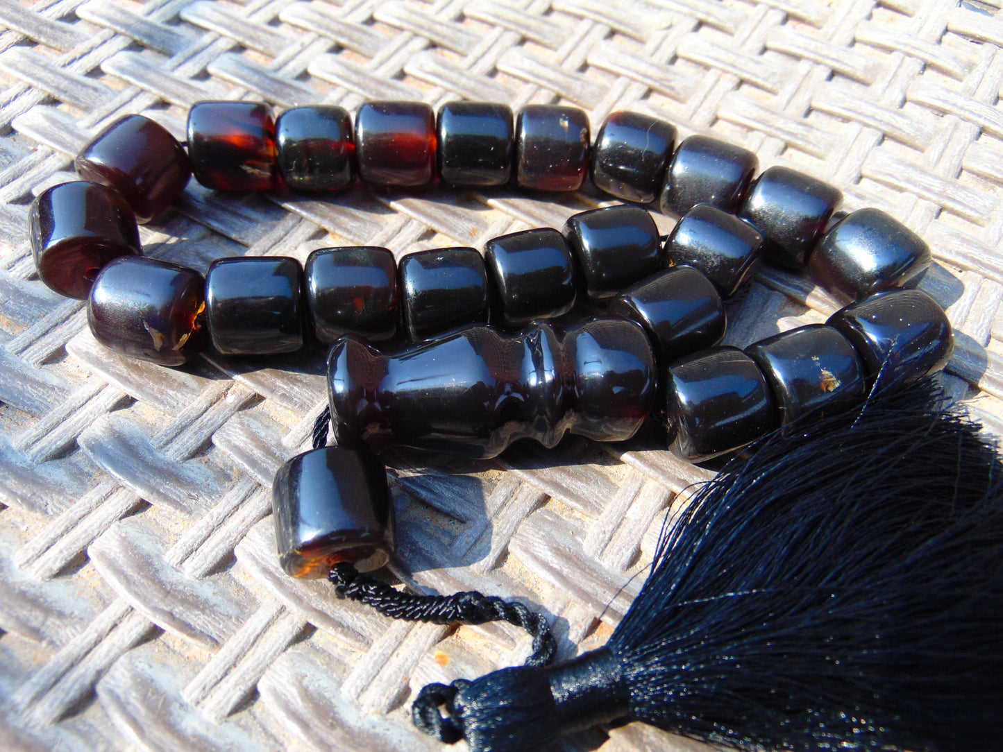 75 gr Komboloi Rosary 22+1 Beads 15x16 mm Indonesian Cherry Red Amber for Healing CO5