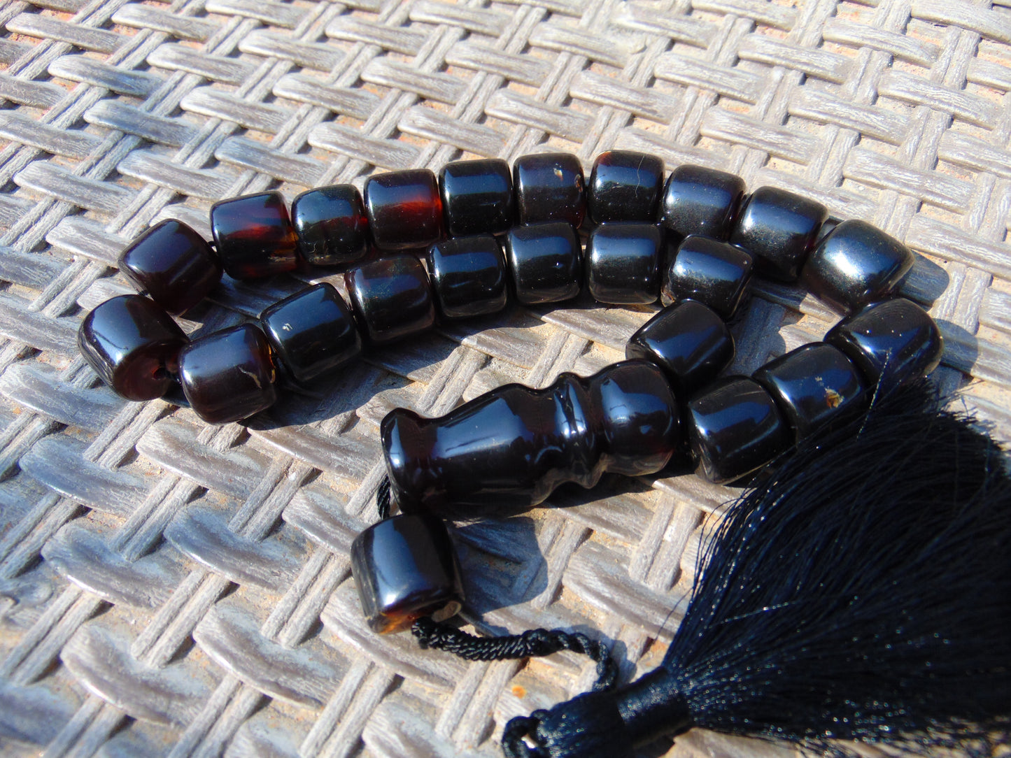 75 gr Komboloi Rosary 22+1 Beads 15x16 mm Indonesian Cherry Red Amber for Healing CO5