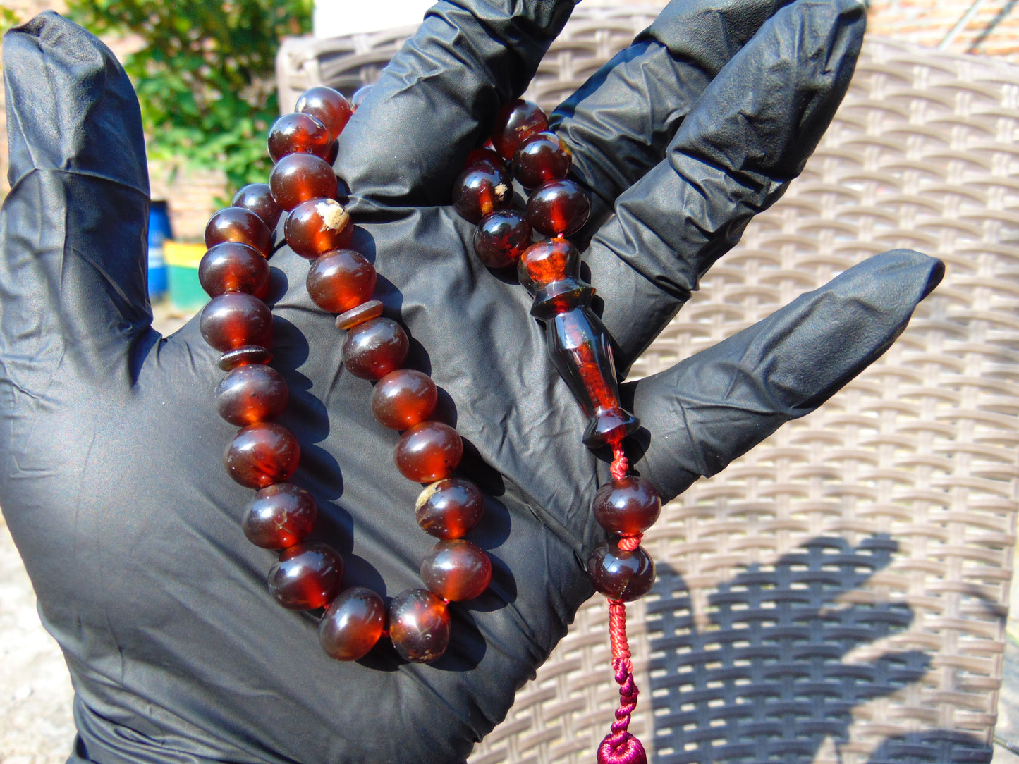27 gr Hand Tasbih 33+2 Beads 10 mm Indonesian Cherry Red Amber for Healing TB10i5