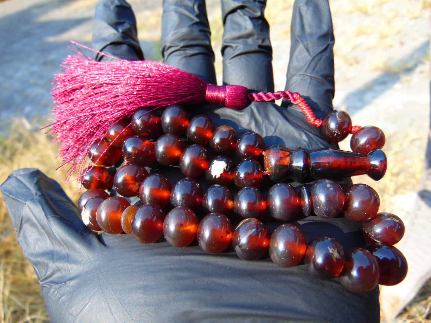 27 gr Hand Tasbih 33+2 Beads 10 mm Indonesian Cherry Red Amber for Healing TB10i5