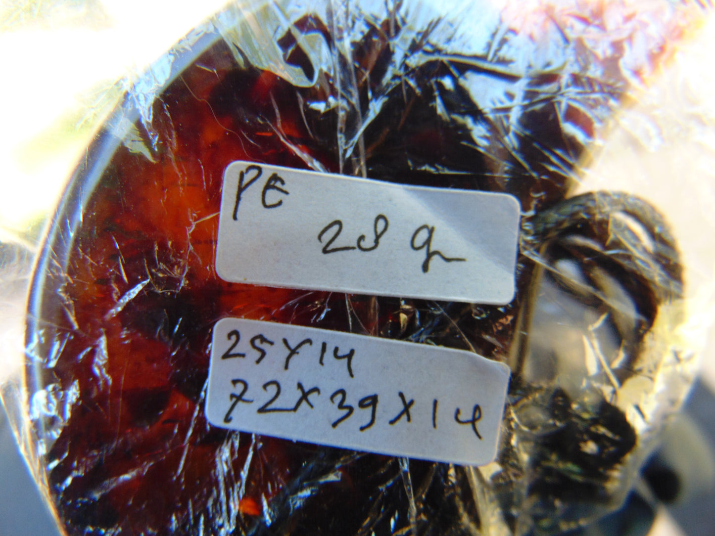 28 gr Comma Pendant Indonesian Blue Amber for Healing 25Y14