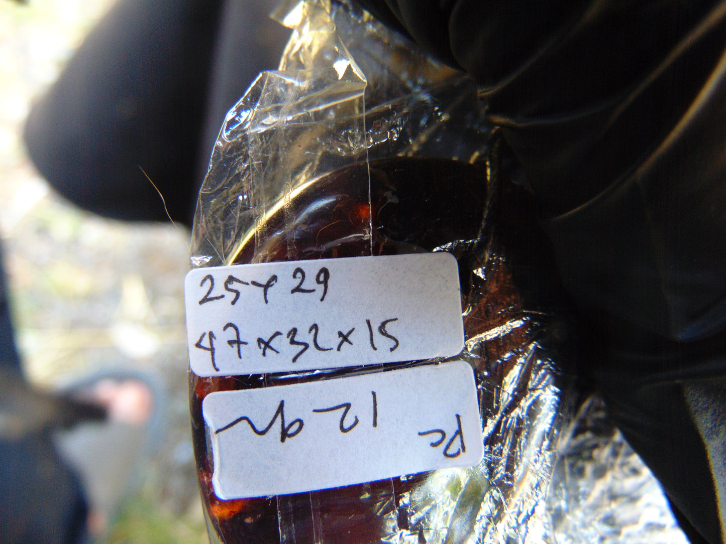 12 gr Comma Pendant Indonesian Blue Amber for Healing 25Y29