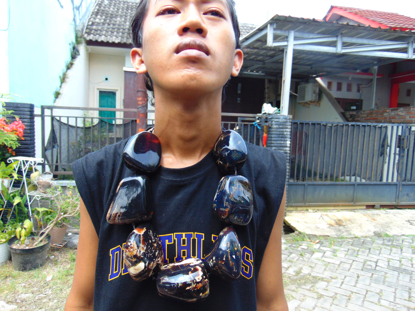 1045 gr Big Necklace Indonesian Amber for Healing A7K75