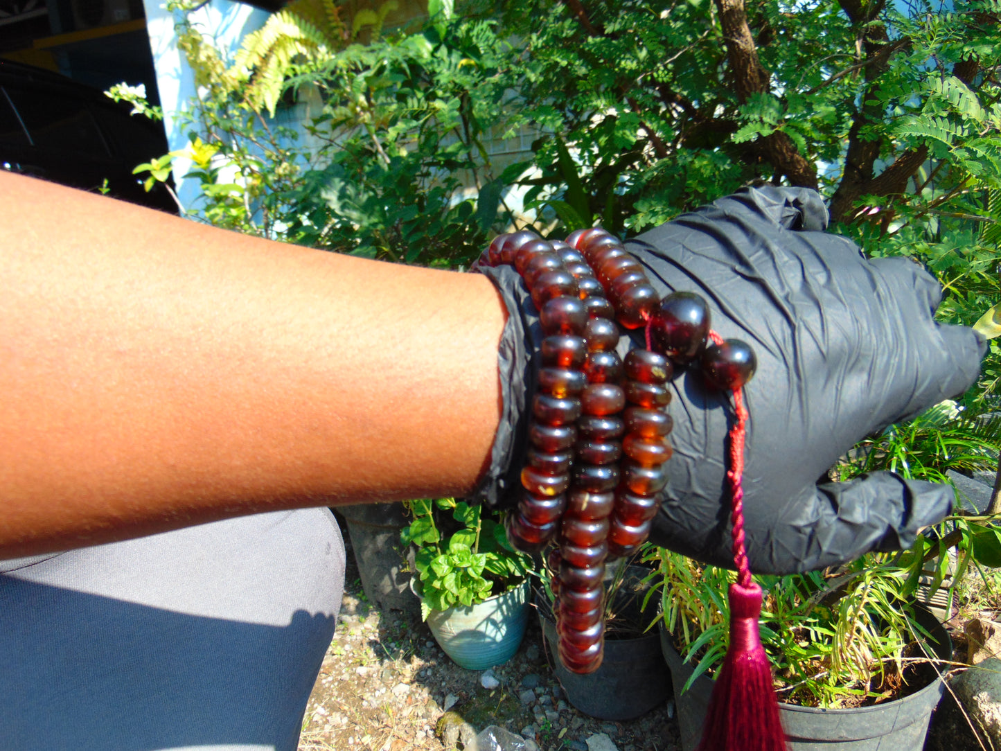 71 gram 108 Mala Buddha for Yoga and Meditation Indonesian Red Amber for Healing MR8