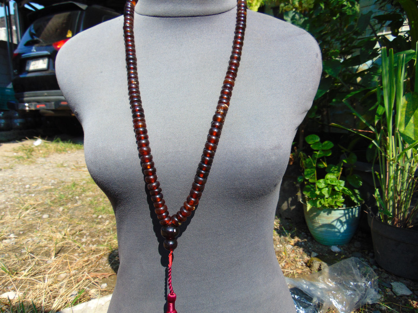 71 gram 108 Mala Buddha for Yoga and Meditation Indonesian Red Amber for Healing MR8