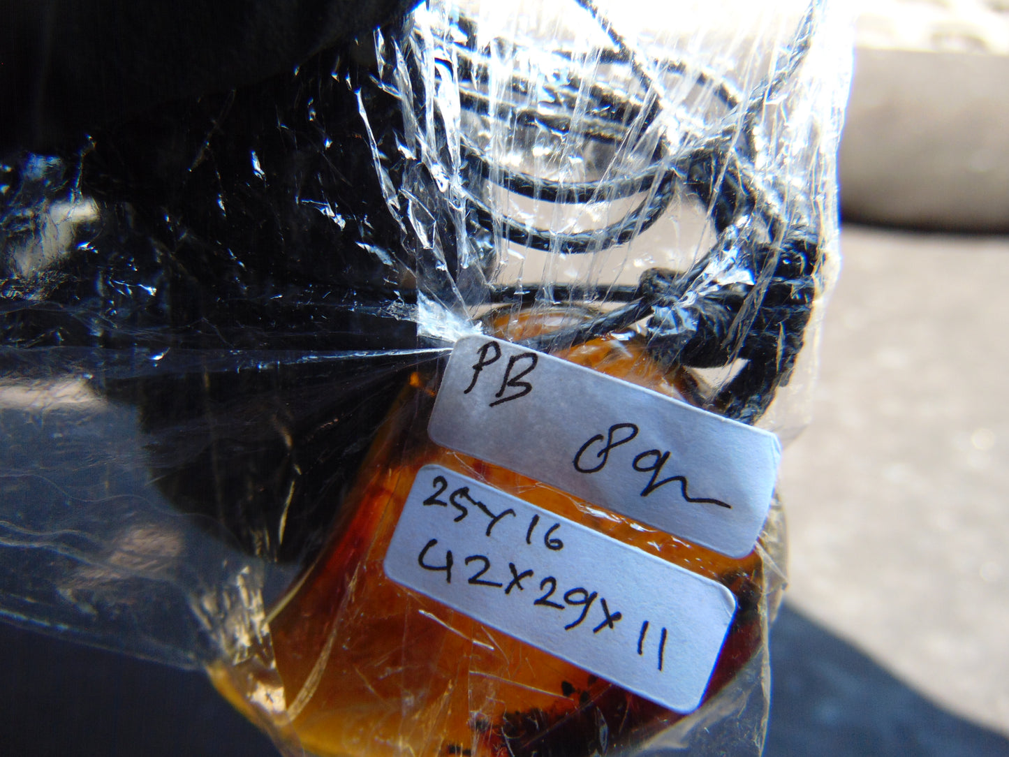 8 gr Comma Pendant Indonesian Blue Amber for Healing 25Y16