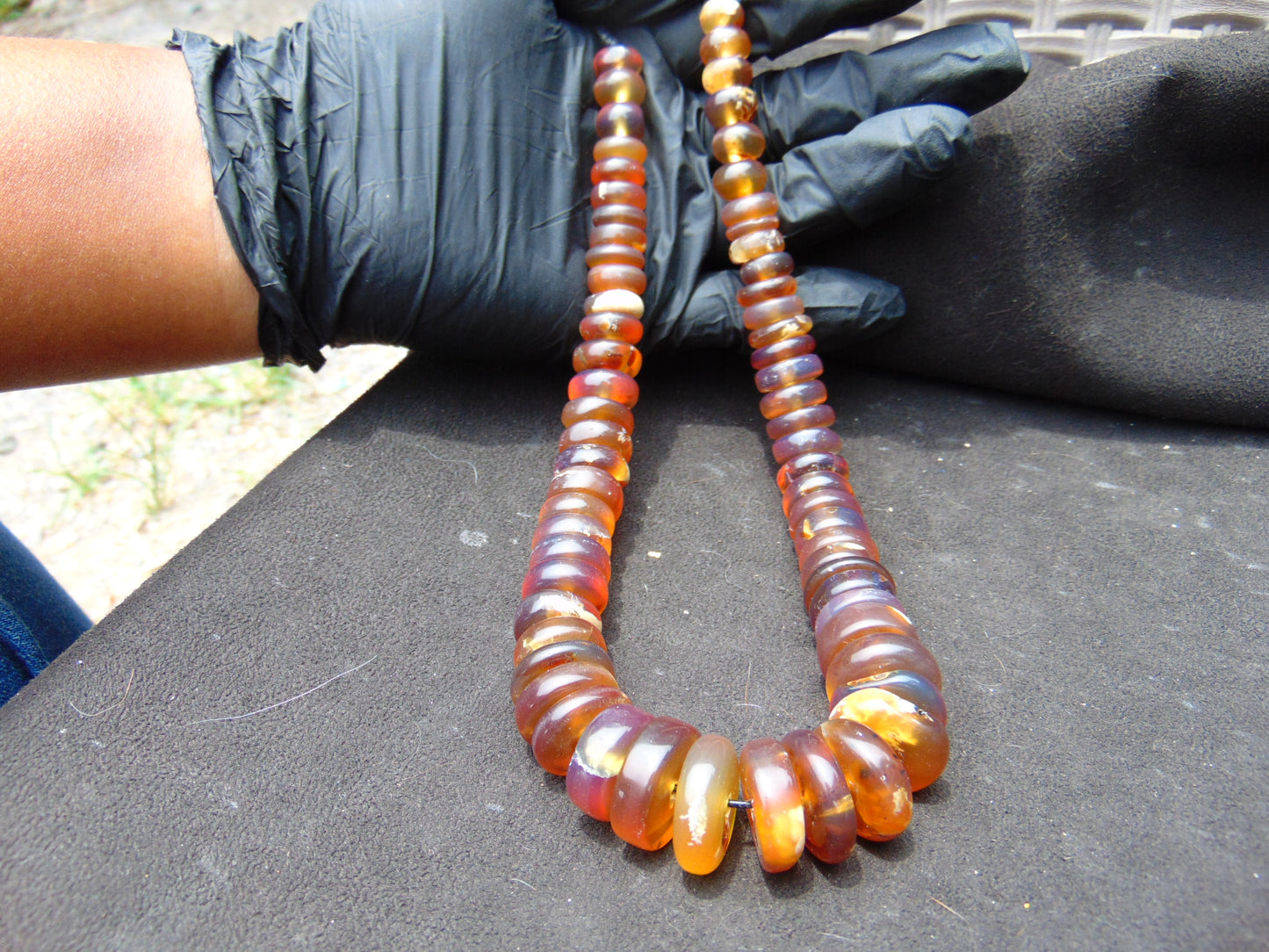 67 gram Small Beads Combination Necklace Indonesian Yellow Amber for Healing NE21