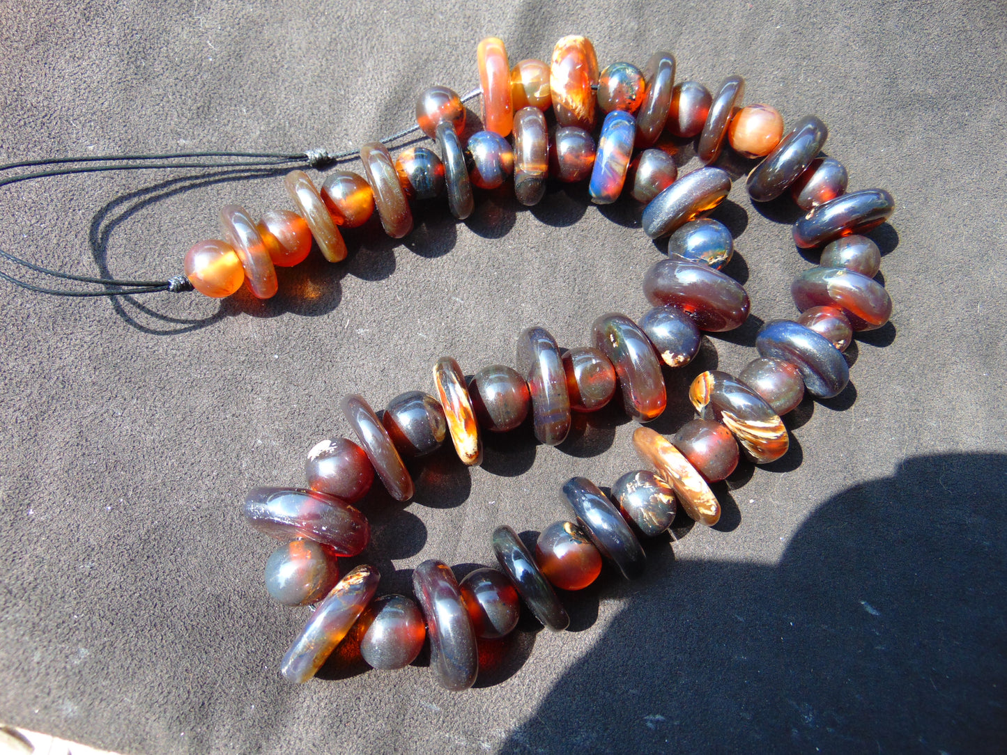 158 gram Small Beads Combination Necklace Indonesian Red Amber for Healing NK4