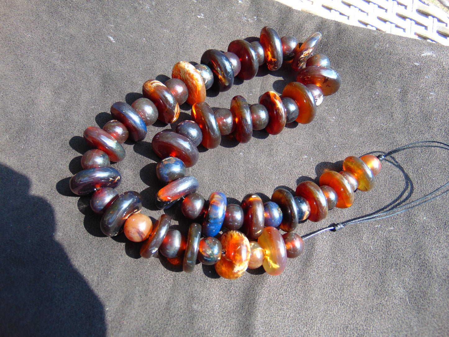 158 gram Small Beads Combination Necklace Indonesian Red Amber for Healing NK4