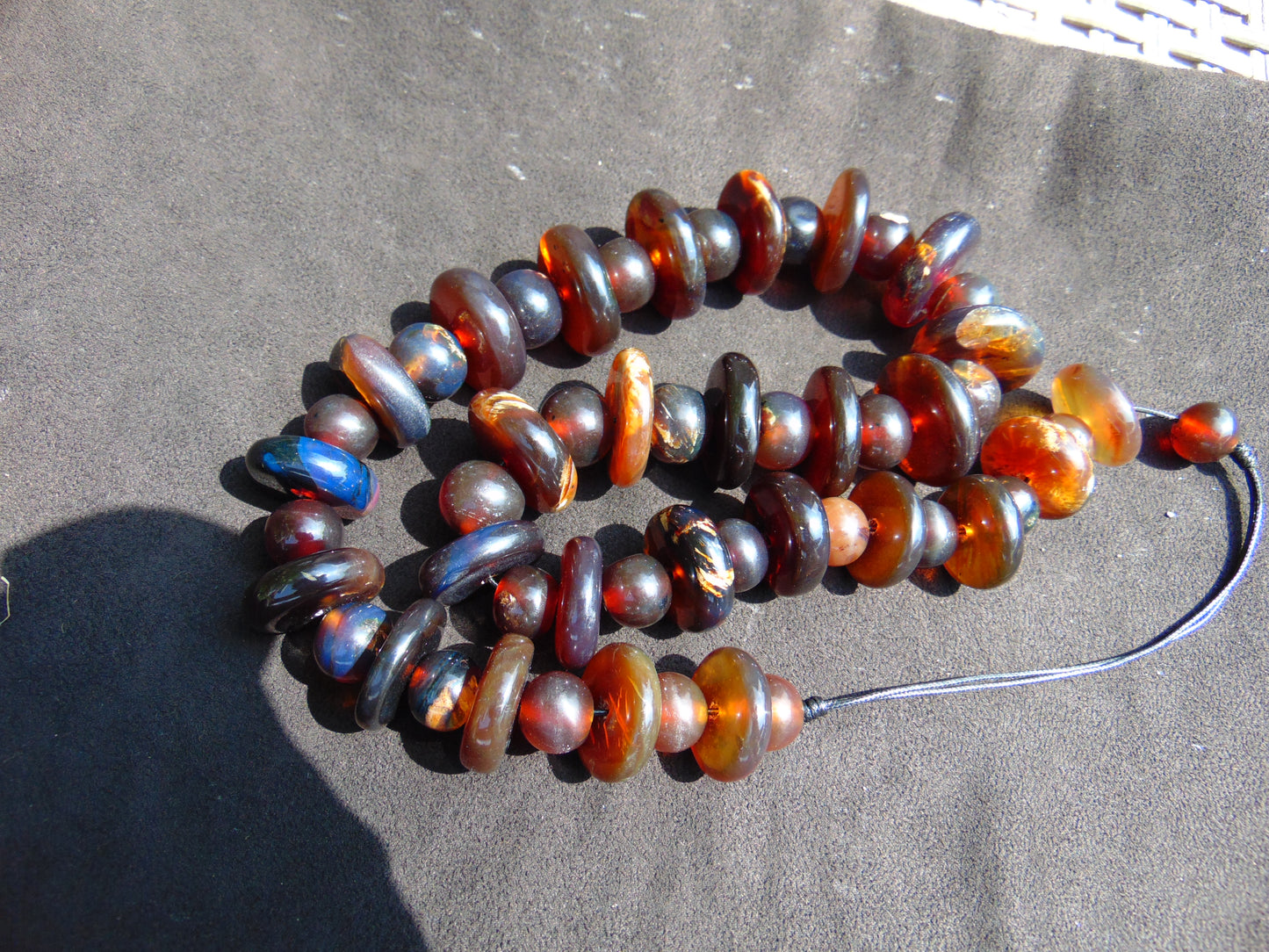 158 gram Small Beads Combination Necklace Indonesian Red Amber for Healing NK4