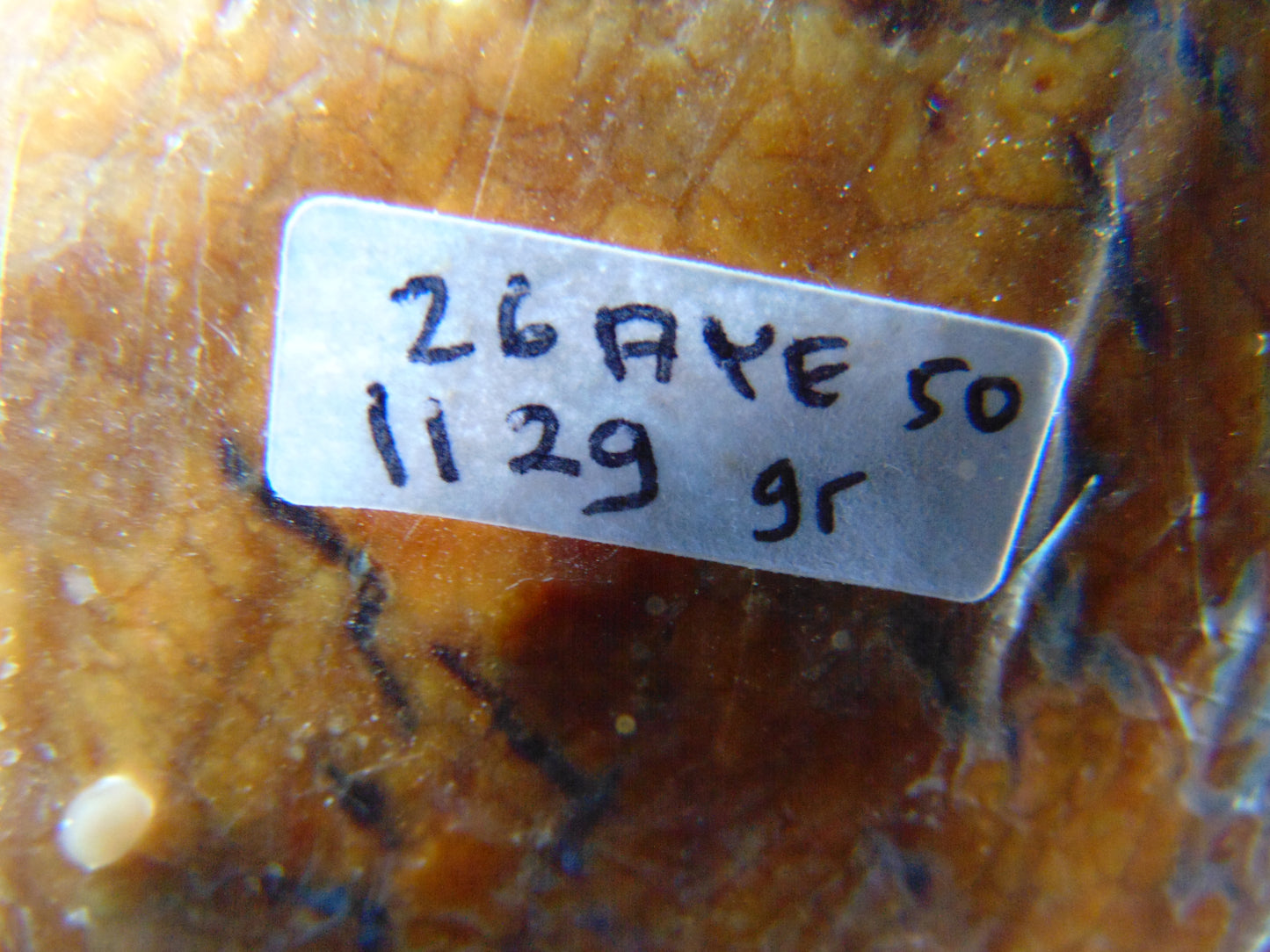 1129 gram Polished Indonesia Yellow Aromatic Amber for Healing 26AYE50