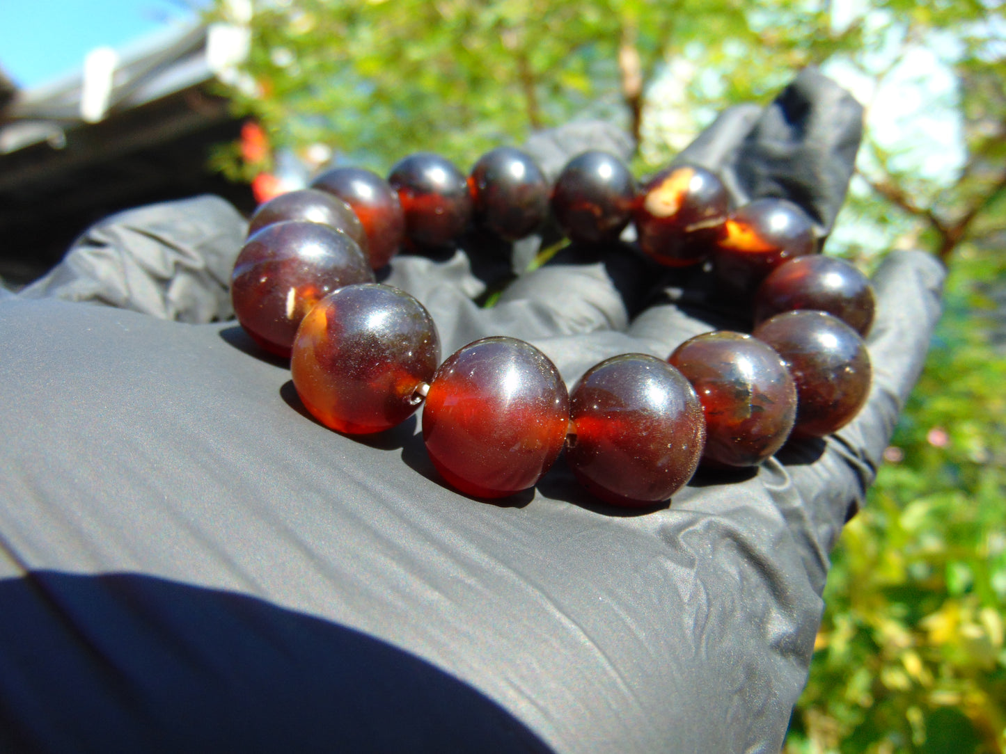 31 Gram 14 Small Beads Bracelet Indonesian Red Amber for Healing FR60