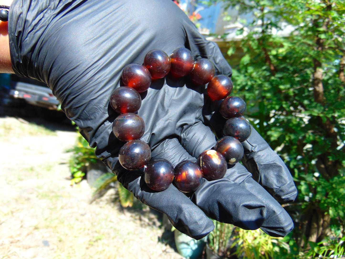 31 Gram 14 Small Beads Bracelet Indonesian Red Amber for Healing FR60