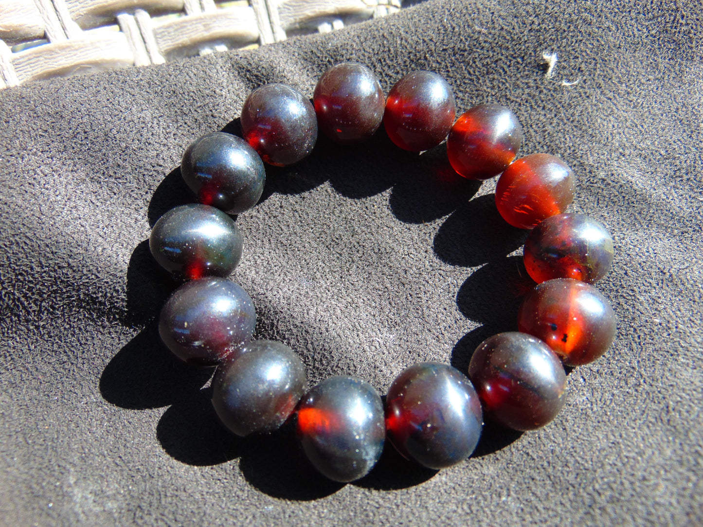 30 Gram 13 Small Beads Bracelet Indonesian Cherry Red Amber for Healing FR61
