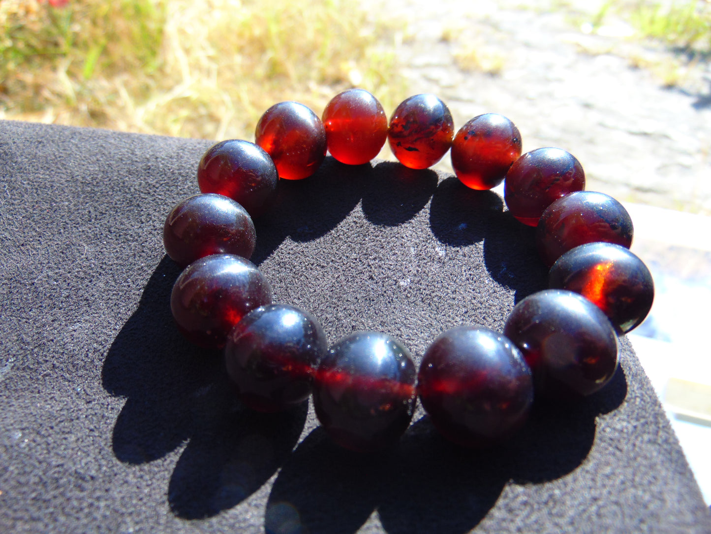 30 Gram 13 Small Beads Bracelet Indonesian Cherry Red Amber for Healing FR61