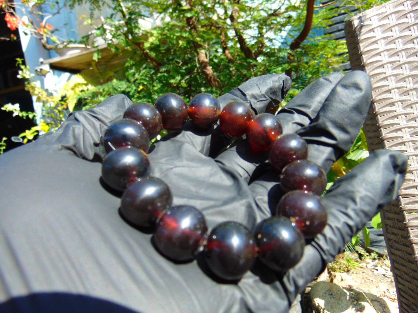 30 Gram 13 Small Beads Bracelet Indonesian Cherry Red Amber for Healing FR61
