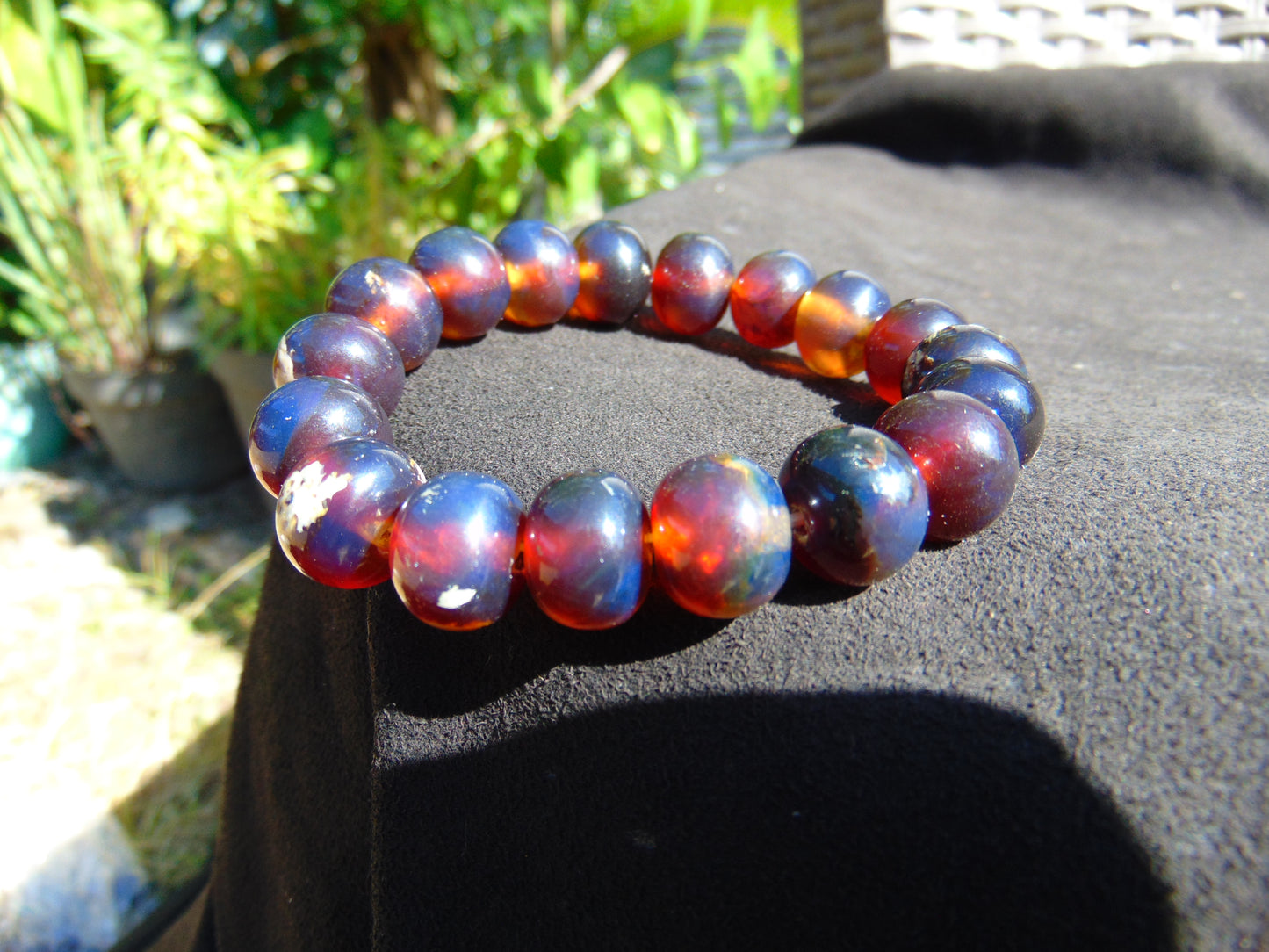 18 Gram 18 small Beads Bracelet Indonesian Dark Red Amber for Healing AB29