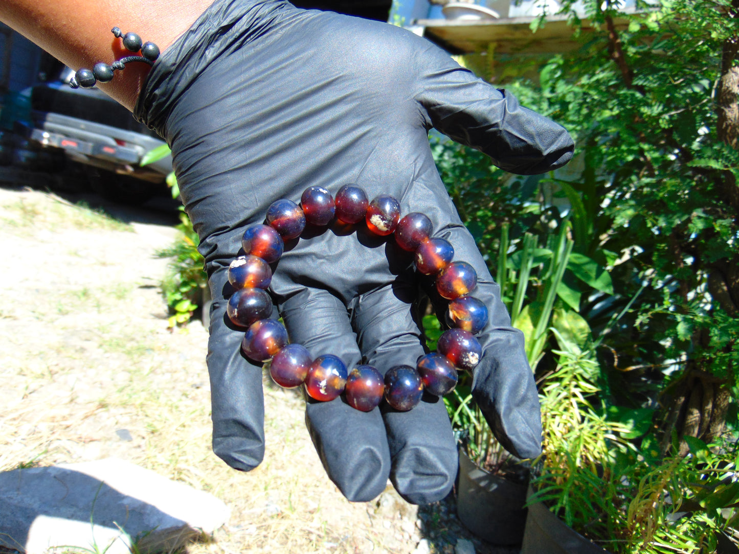 18 Gram 18 small Beads Bracelet Indonesian Dark Red Amber for Healing AB29