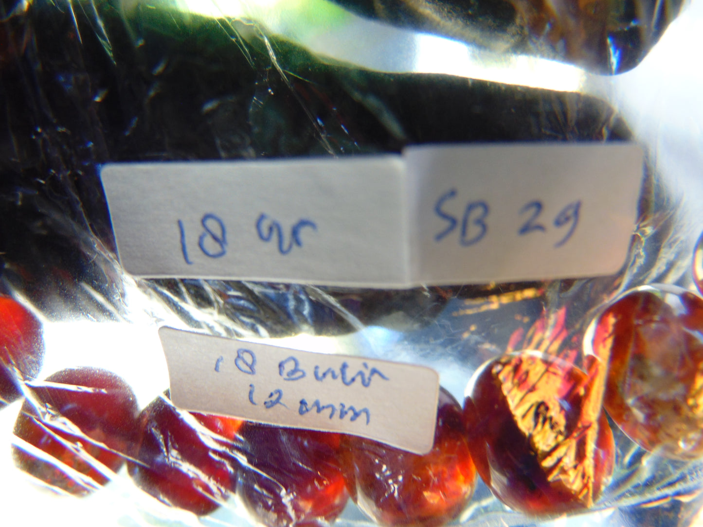 18 Gram 18 small Beads Bracelet Indonesian Dark Red Amber for Healing AB29