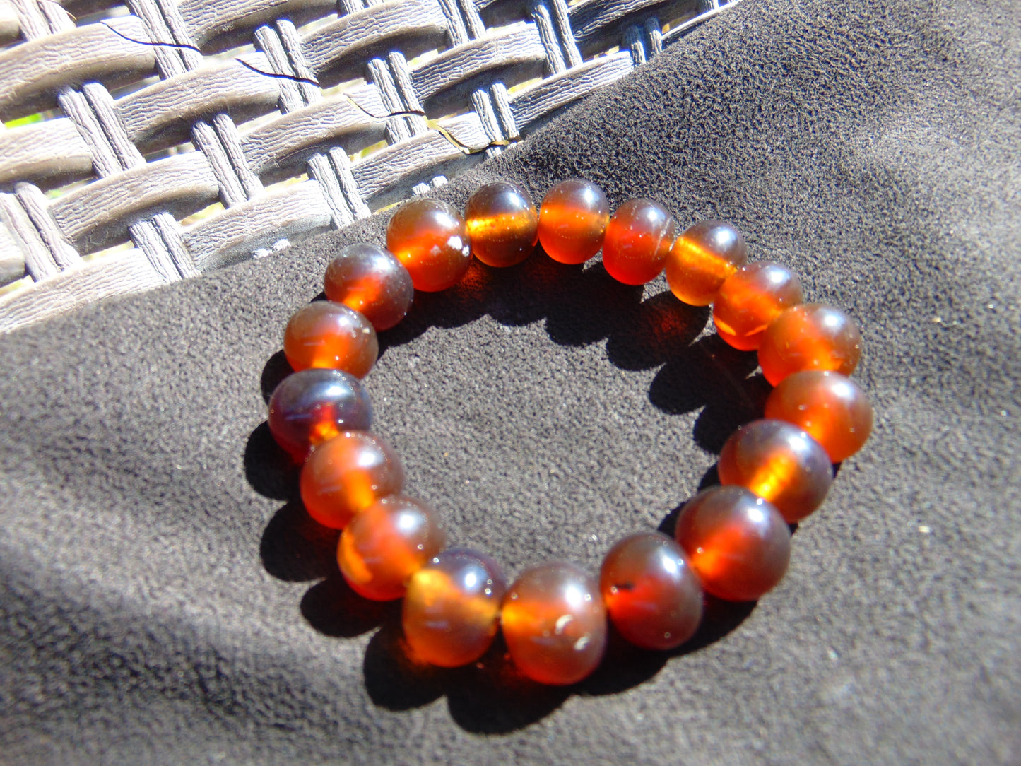 18 Gram 18 Small Beads Bracelet Indonesian Red Amber for Healing SB26