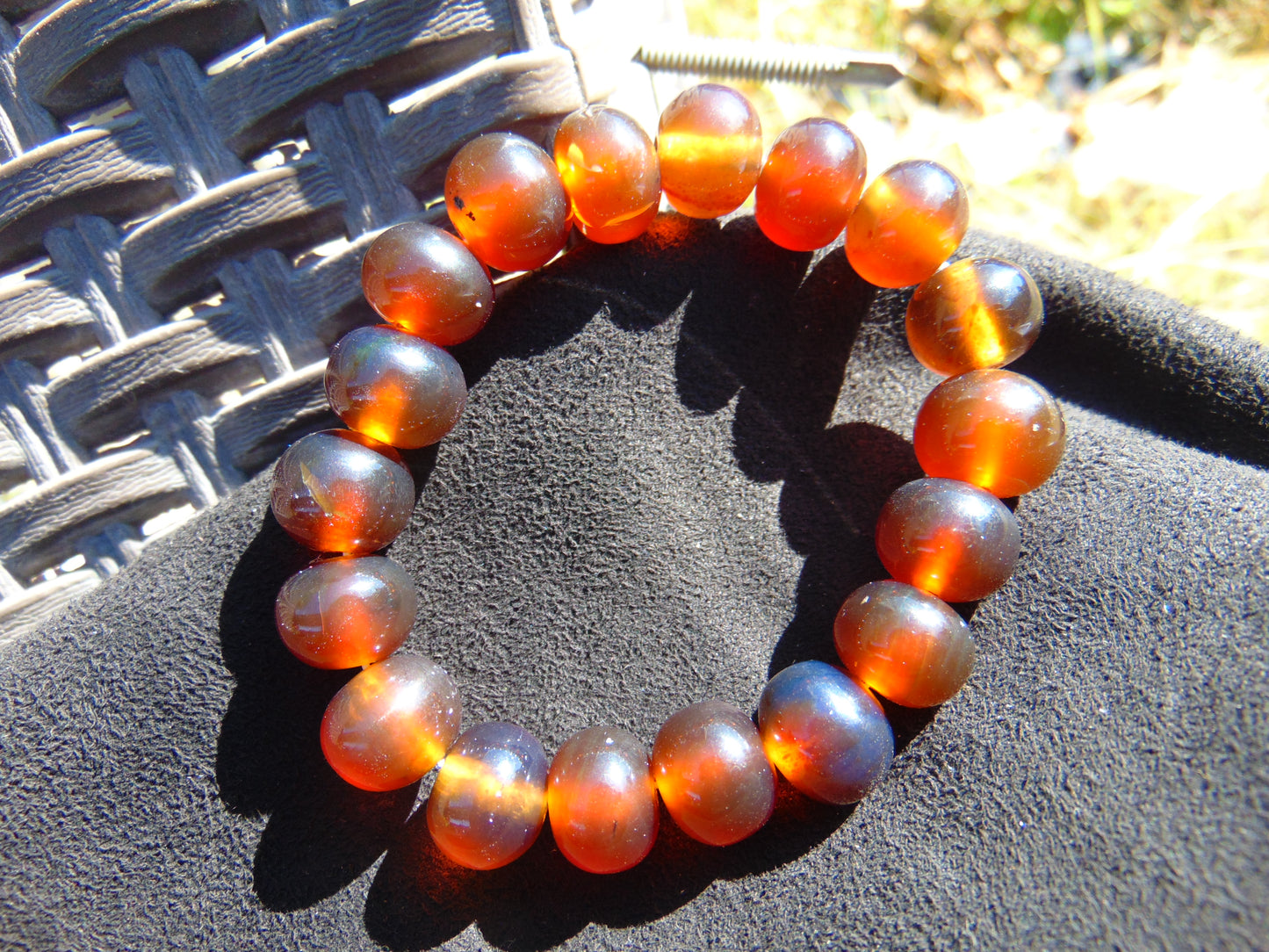 18 Gram 18 Small Beads Bracelet Indonesian Red Amber for Healing SB26