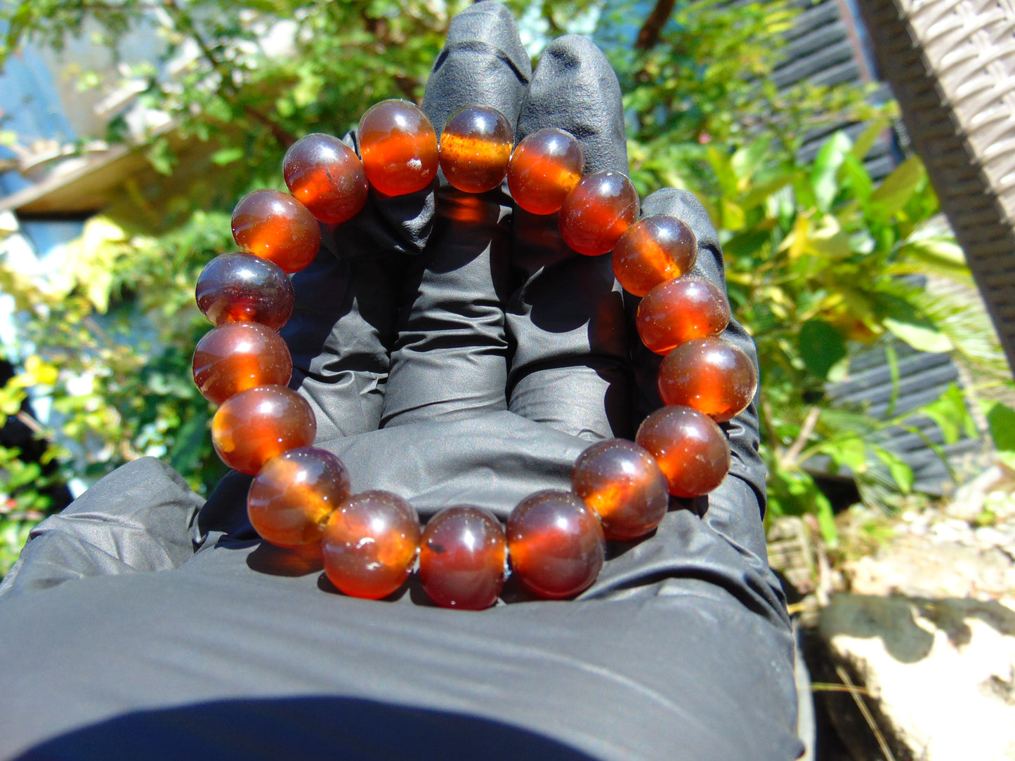 18 Gram 18 Small Beads Bracelet Indonesian Red Amber for Healing SB26