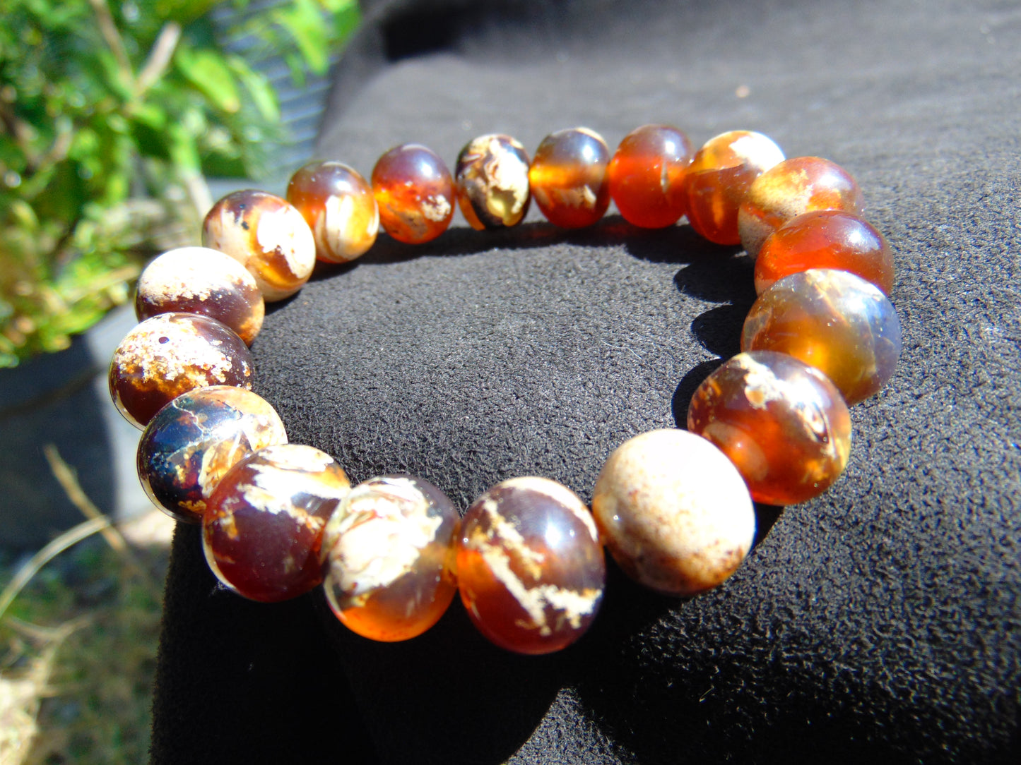 18 Gram 18 small Beads Bracelet Indonesian Red White Amber for Healing SB20