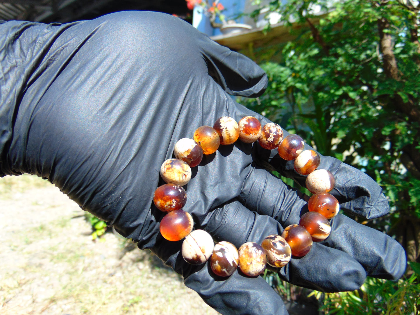 18 Gram 18 small Beads Bracelet Indonesian Red White Amber for Healing SB20
