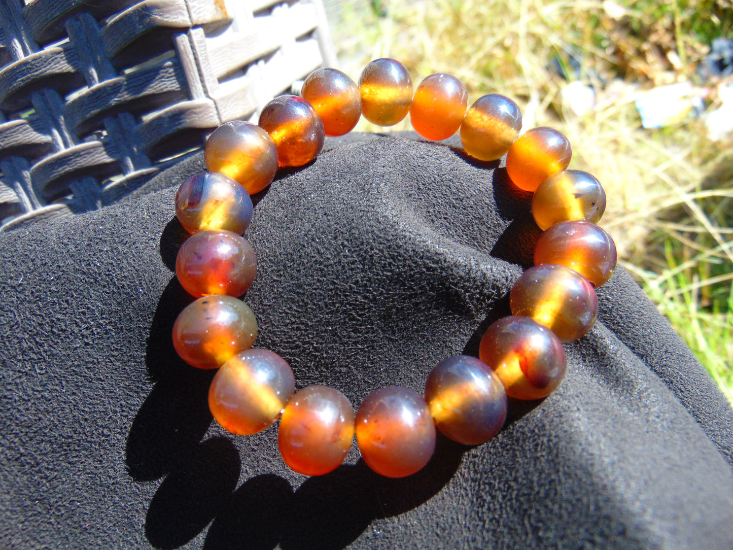 18 Gram 18 Small Beads Bracelet Indonesian Red Amber for Healing SB16