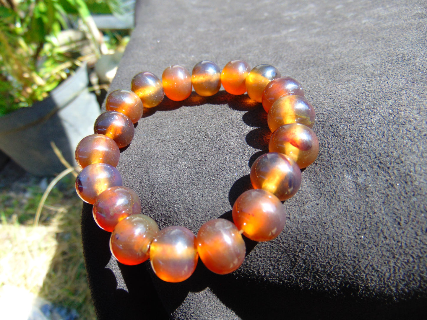 18 Gram 18 Small Beads Bracelet Indonesian Red Amber for Healing SB16
