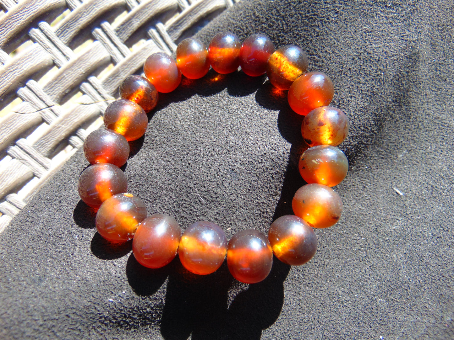 18 Gram 18 Small Beads Bracelet Indonesian Red Amber for Healing SB21