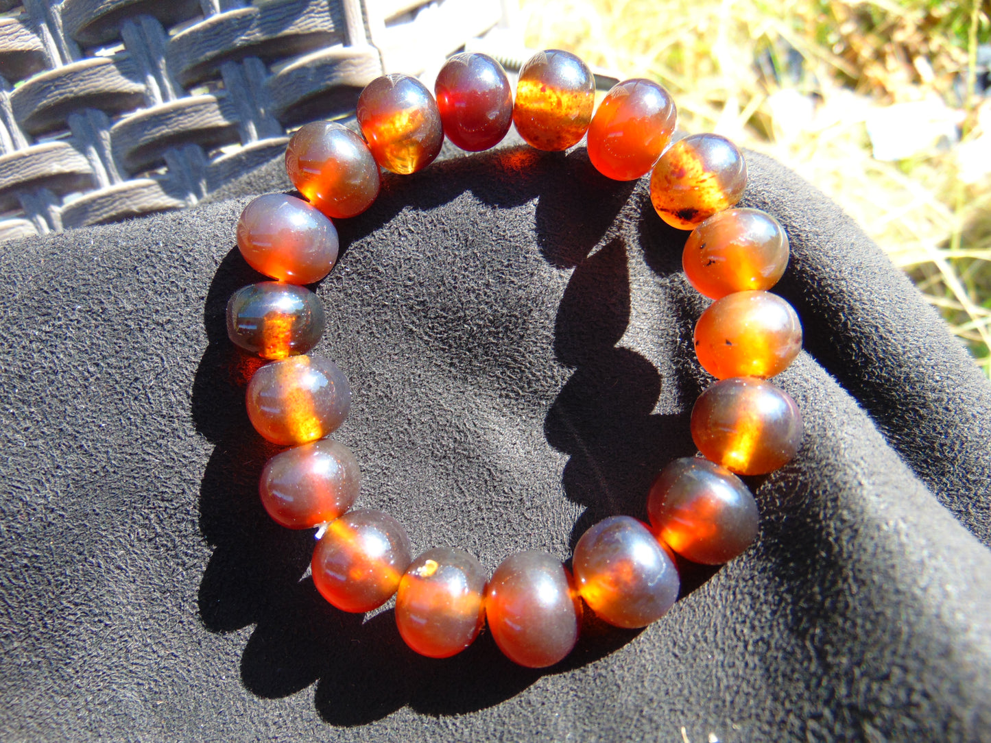 18 Gram 18 Small Beads Bracelet Indonesian Red Amber for Healing SB21