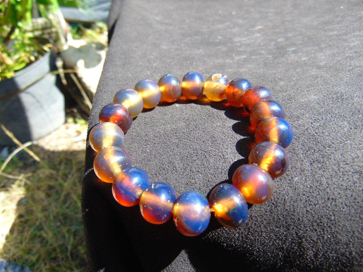 18 Gram 24 Small Beads Bracelet Indonesian Blue Amber for Healing SB17