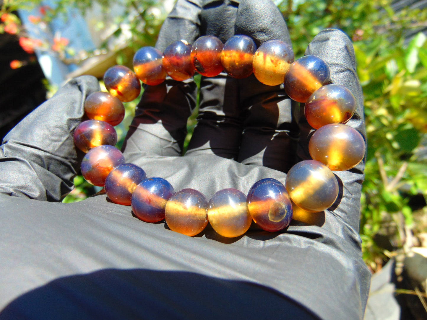 18 Gram 24 Small Beads Bracelet Indonesian Blue Amber for Healing SB17