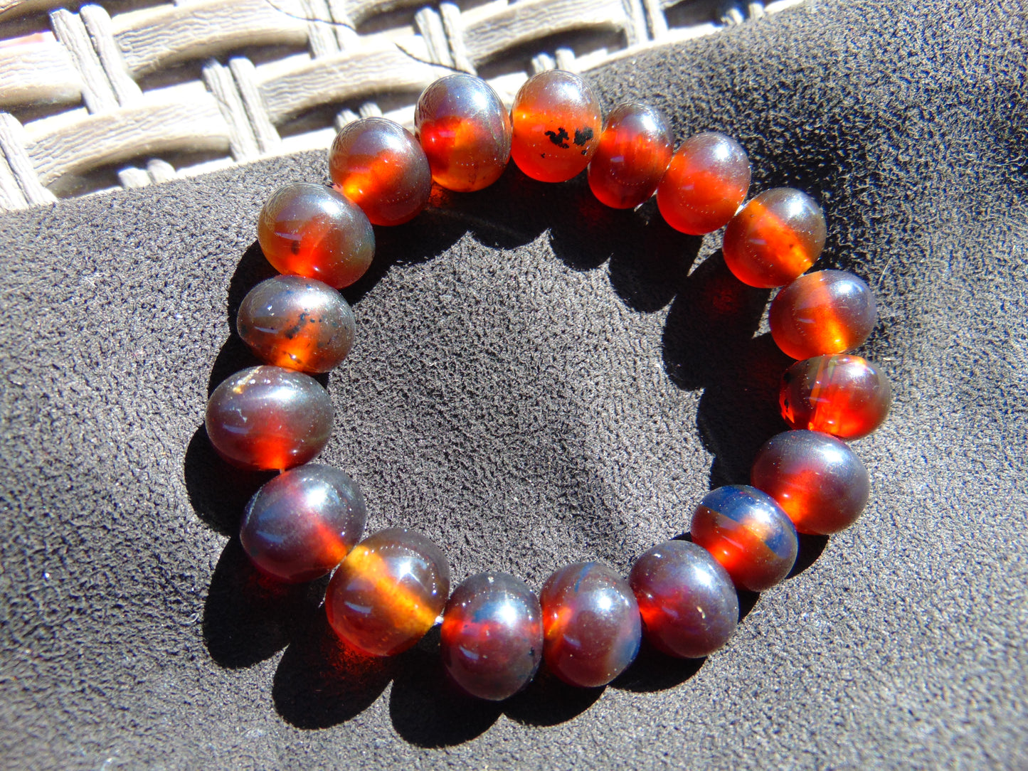 18 Gram 18 Small Beads Bracelet Indonesian Red Amber for Healing SB15