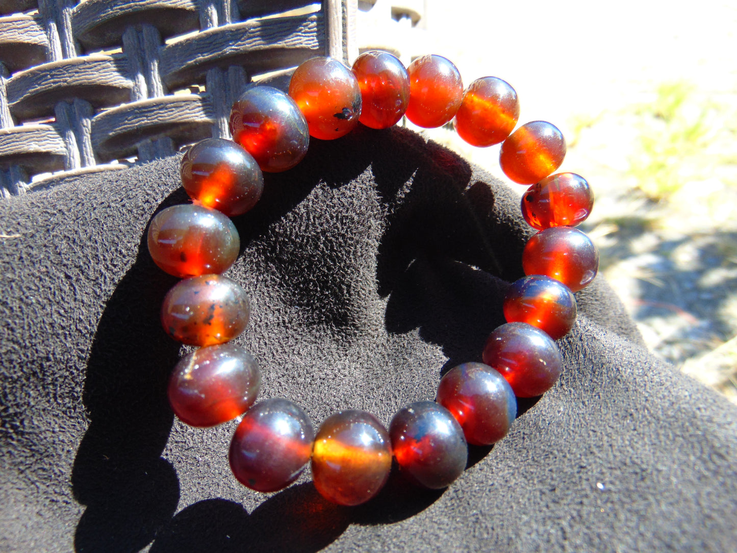 18 Gram 18 Small Beads Bracelet Indonesian Red Amber for Healing SB15