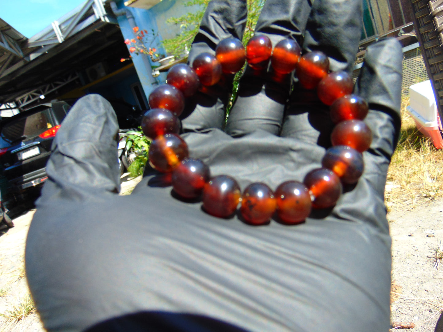 18 Gram 18 Small Beads Bracelet Indonesian Red Amber for Healing SB15