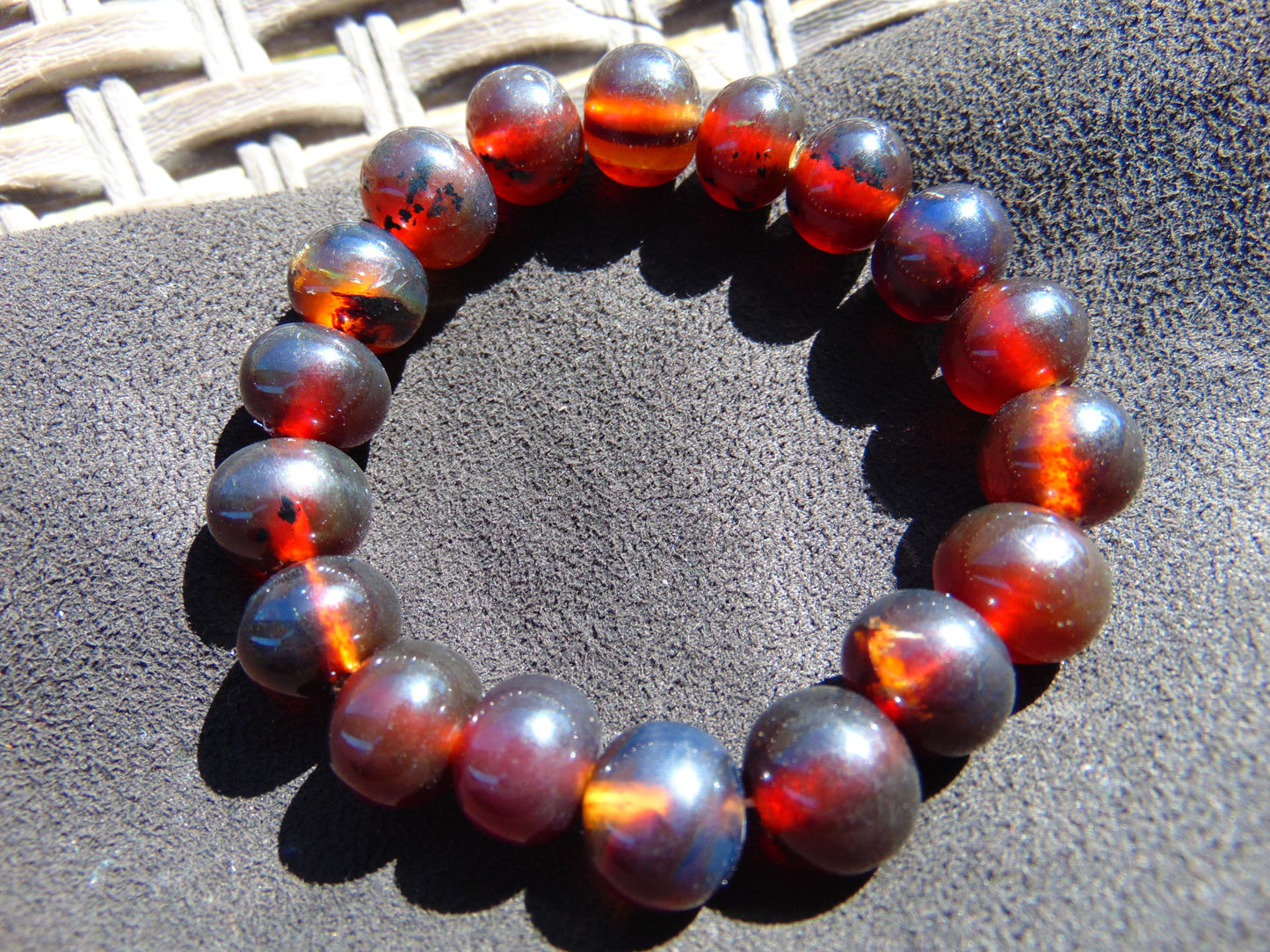 18 Gram 18 Small Beads Bracelet Indonesian Red Amber for Healing SB14