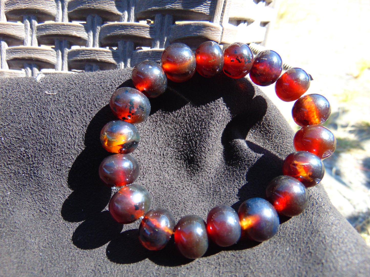 18 Gram 18 Small Beads Bracelet Indonesian Red Amber for Healing SB14