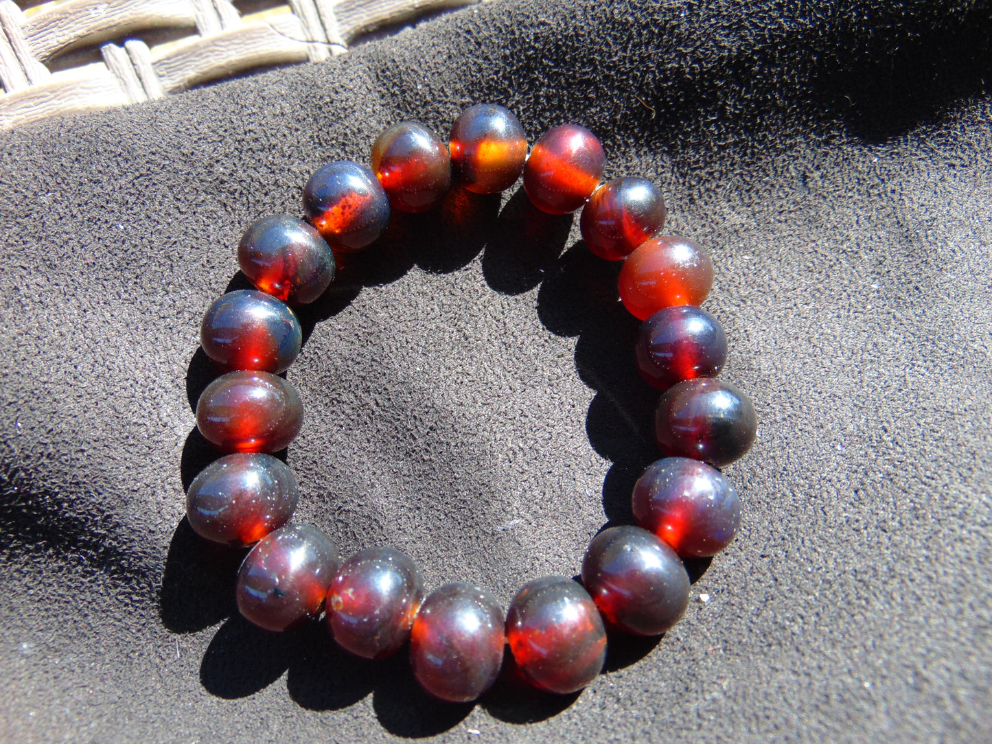 18 Gram 18 Small Beads Bracelet Indonesian Red Amber for Healing SB11