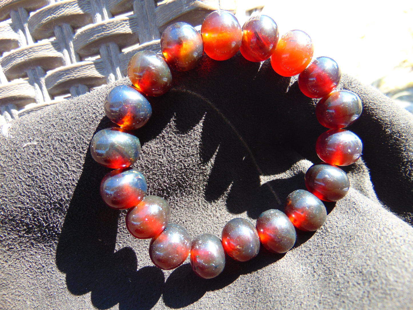 18 Gram 18 Small Beads Bracelet Indonesian Red Amber for Healing SB11