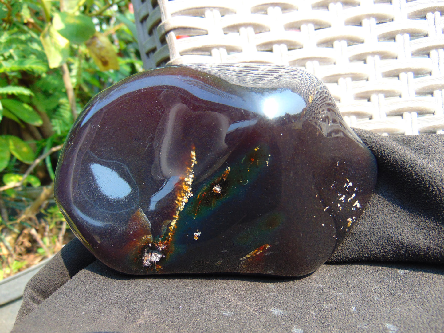 297 gram Full polished Indonesian Purple Blue Amber for Healing ar120