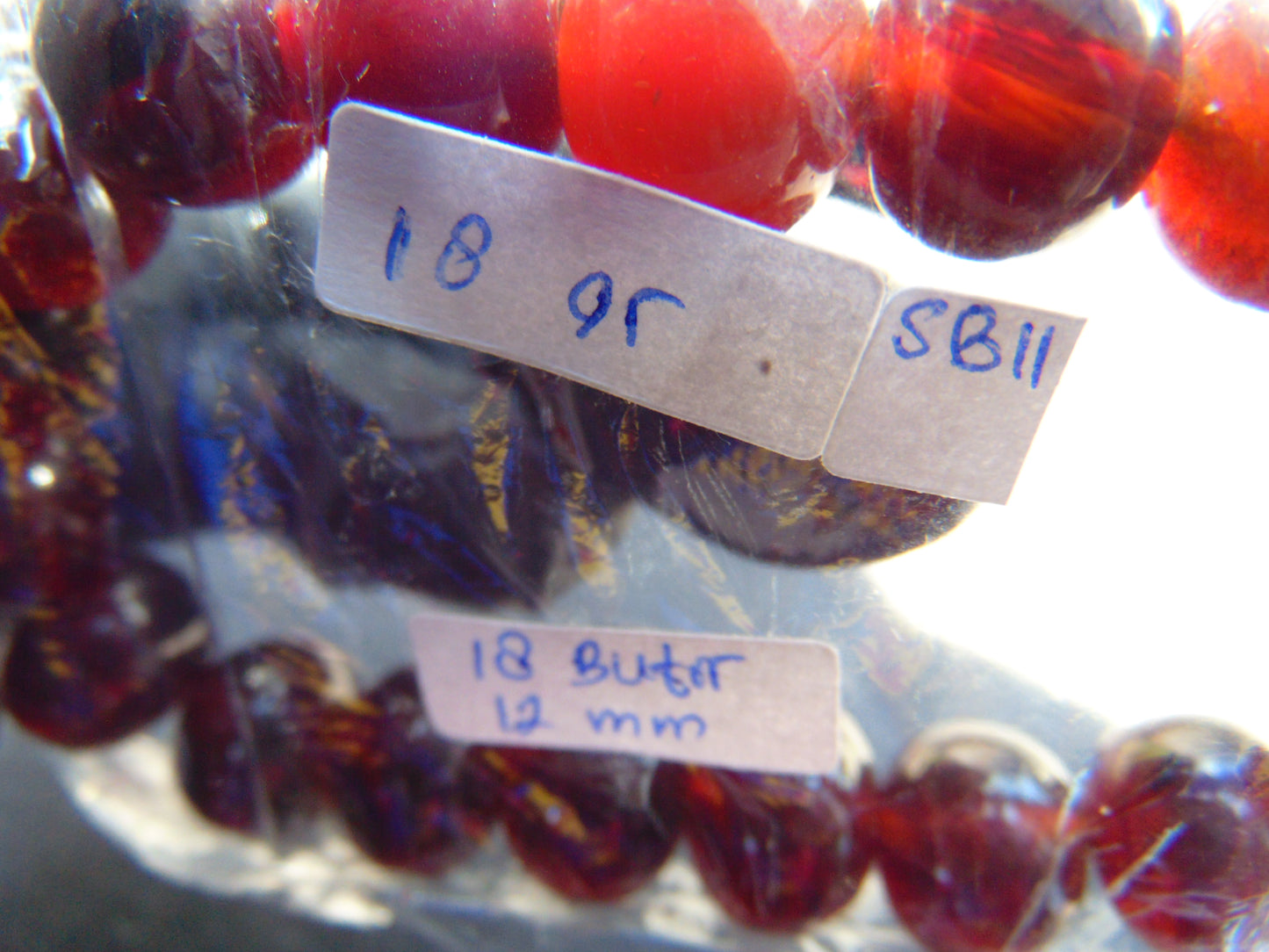 18 Gram 18 Small Beads Bracelet Indonesian Red Amber for Healing SB11