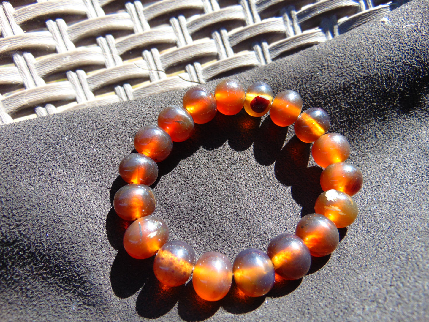 18 Gram 18 small Beads Bracelet Indonesian Cognac Amber for Healing SB22