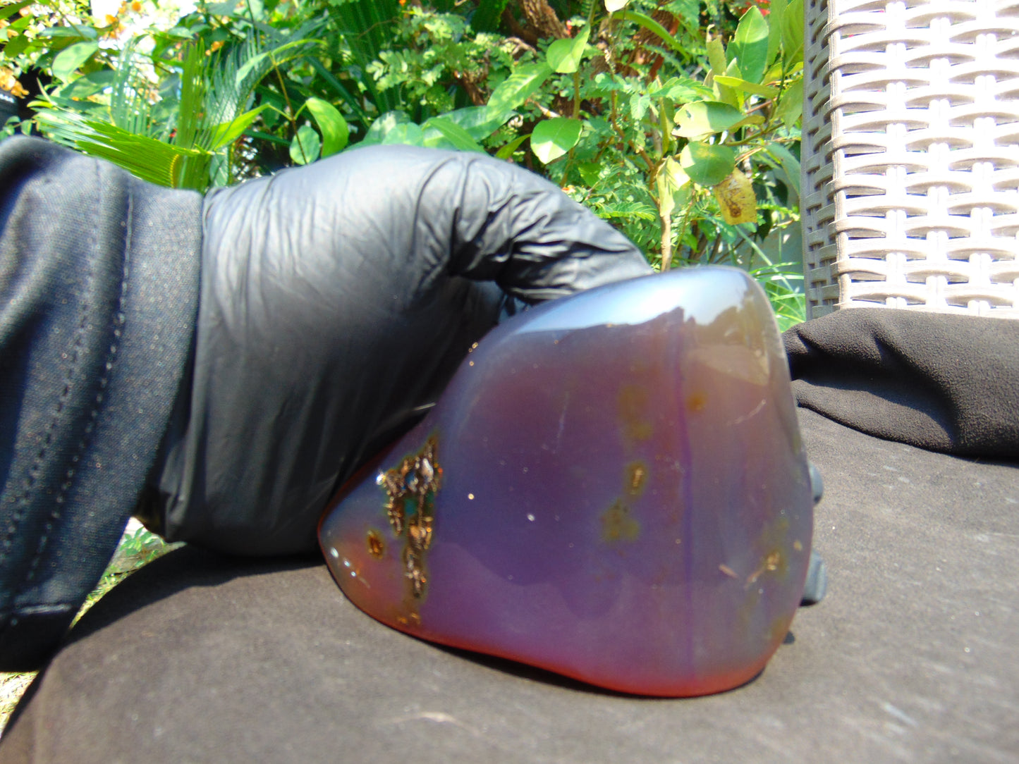 148 gram Full polished Indonesian Purple Amber for Healing AR118