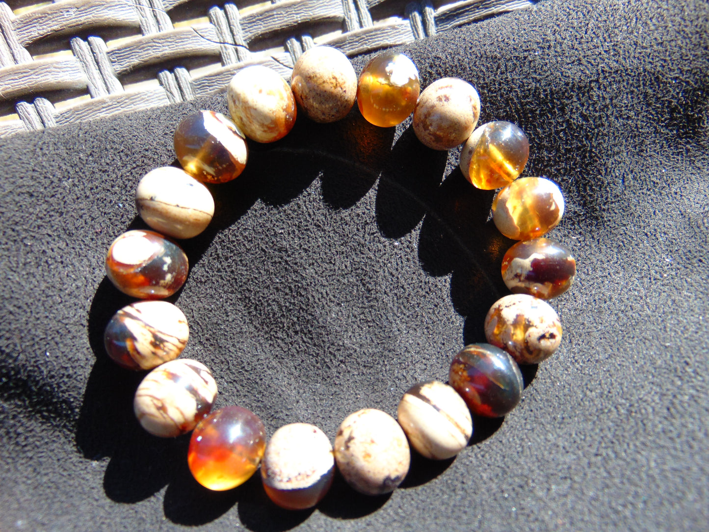 21 Gram 18 Small Beads Bracelet Indonesian white Amber for Healing SB12